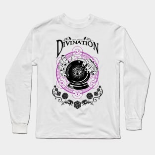 Divination - D&D Magic School Series: Black Text Long Sleeve T-Shirt